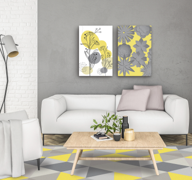 Floral Silhouette flower canvas - TenStickers