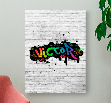 Personalised name graffiti teenagers bedroom canvas painting - TenStickers