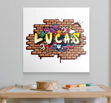 Personalised graffiti name teenager's room wall canvas painting - TenStickers