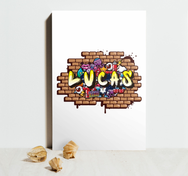 Personalised graffiti name teenager's room wall canvas painting - TenStickers
