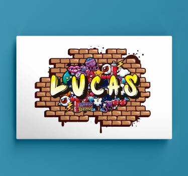Personalised graffiti name teenager's room wall canvas painting - TenStickers