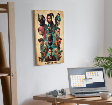 collage of epic characters Videgoames canvas - TenStickers