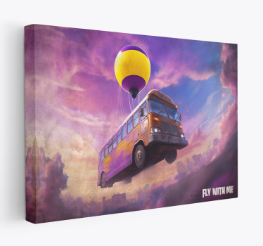 flying bus scene Videgoames canvas - TenStickers