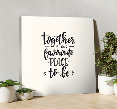 Lettering our favourite place to be quote wall canvas print - TenStickers