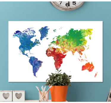 Artistic world map art canvas - TenStickers