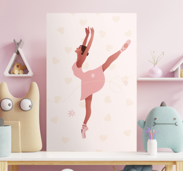 Ballerina with flowers canvas wall art - TenStickers