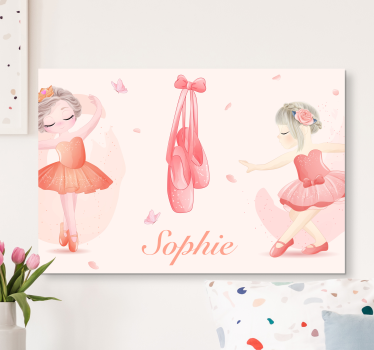 Personalised Kids Ballerina canvas wall art - TenStickers