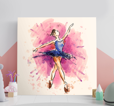 Purple Ballerina  canvas wall art - TenStickers