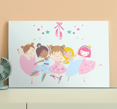 Ballet stars colorful illustration wall pictures for nursery - TenStickers