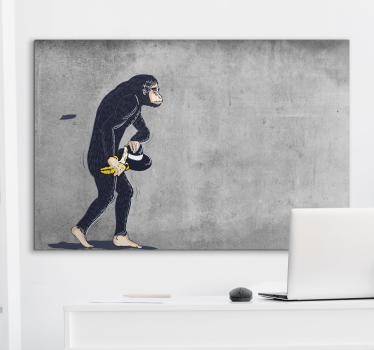 Banksy monkey with banana  canvas art - TenStickers