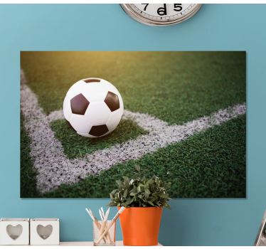 Beautiful football on grass home canvas prints - TenStickers