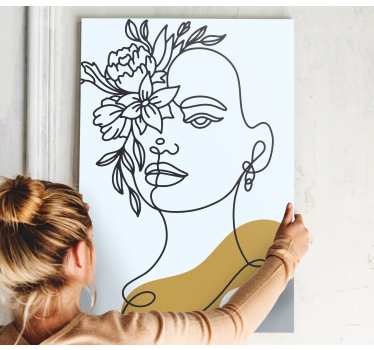 Canvas art abstract floral portrait - TenStickers