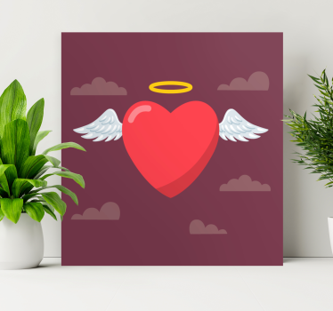 Canvas art angel heart design - TenStickers