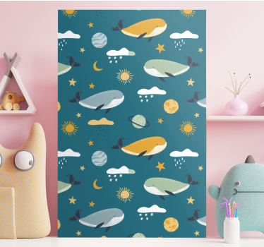 Canvas art whales in space - TenStickers
