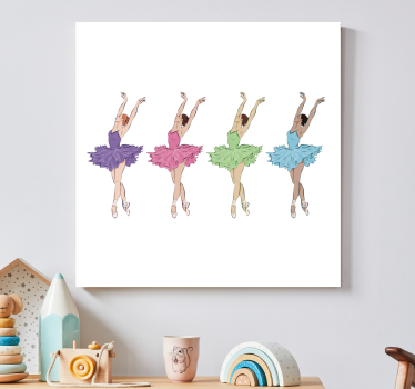 Colorful ballet dancers wall pictures for nursery - TenStickers