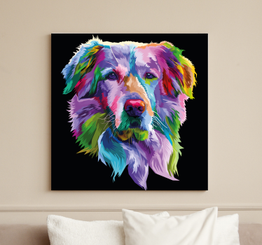 Colourful pet face dog canvas pictures - TenStickers
