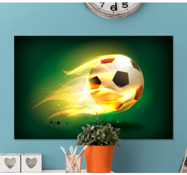 Cool football on fire home canvas prints - TenStickers