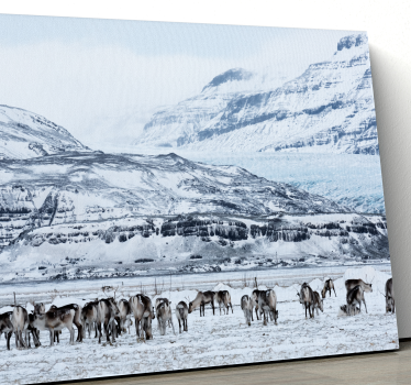 Deer snowy landscape Stag canvas prints - TenStickers