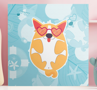 Dog wall art charming corgi at rest - TenStickers