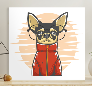 Dog wall art stylish dog portrait - TenStickers