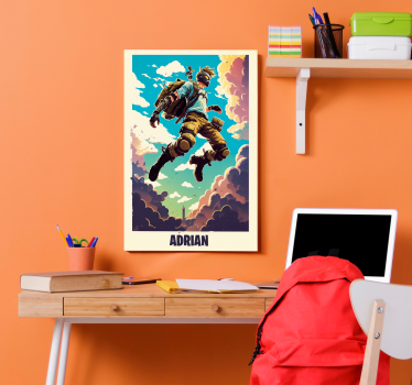 epic character with personalized name canvas - TenStickers