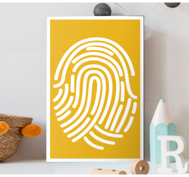 Fingerprint abstract art geometric wall canvas - TenStickers