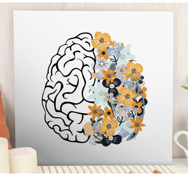 Floral Brain abstract framed wall art - TenStickers