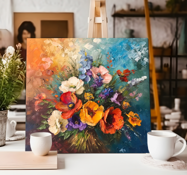 Flower bouquet canvas art - TenStickers
