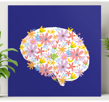 Flowers Brain floral canvas - TenStickers