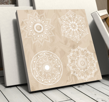 four beige mandala print wall art - TenStickers