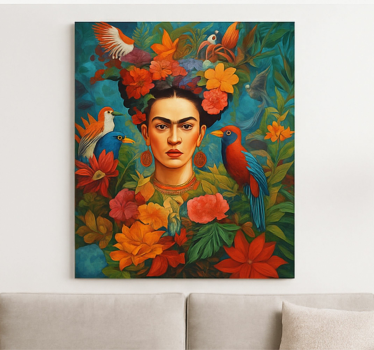 Frida Kahlo exotic birds canvas art - TenStickers