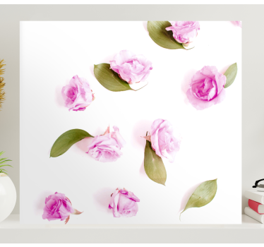 Gentle composition of pink roses floral canvas - TenStickers