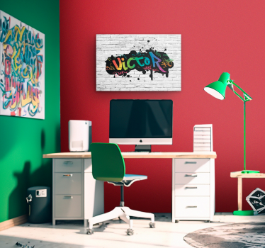 Personalised name graffiti teenagers bedroom canvas painting - TenStickers
