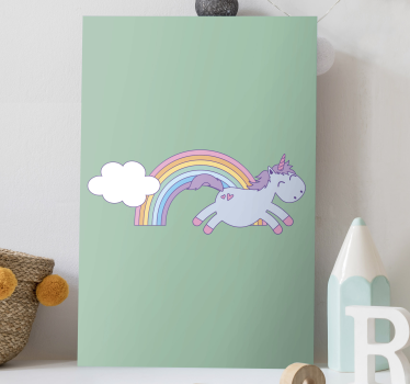 Green with unicorn wall pictures for nursery - TenStickers