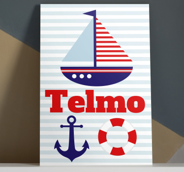 Personalised Kids Nautical canvas wall art - TenStickers