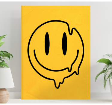 Liquid smiley icon canvas art - TenStickers