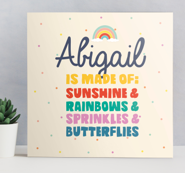 Made of sunshine and rainbows customisable canvas prints - TenStickers