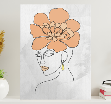 Minimalist flower face  bedroom canvas - TenStickers