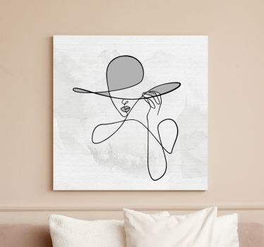 Minimalist woman with hat Hall canvas prints - TenStickers