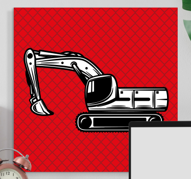 Monocolor big excavator wall pictures for nursery - TenStickers