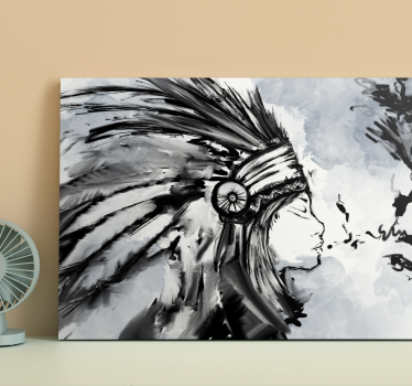 Native American plume canvas art - TenStickers