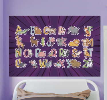 Nursery canvas animal alphabet adventure - TenStickers