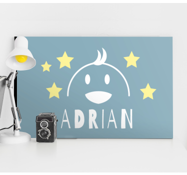 Nursery canvas happy character face - TenStickers