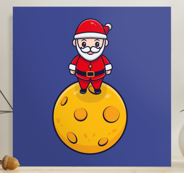 Nursery canvas santa on the moon - TenStickers