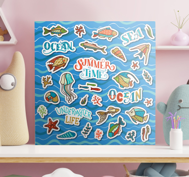 Ocean Sticker Collage wall pictures for kids - TenStickers