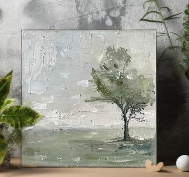 One big tree tree canvas wall art - TenStickers