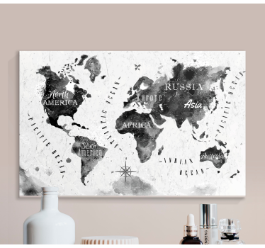 Paint splash world map art canvas - TenStickers
