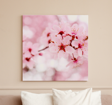 Pink bloom Photography art floral canvas - TenStickers