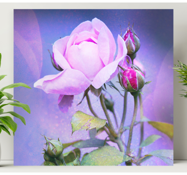 Pink garden roses floral canvas - TenStickers