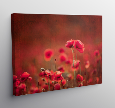 Poppy fields master bedroom canvas wall art - TenStickers